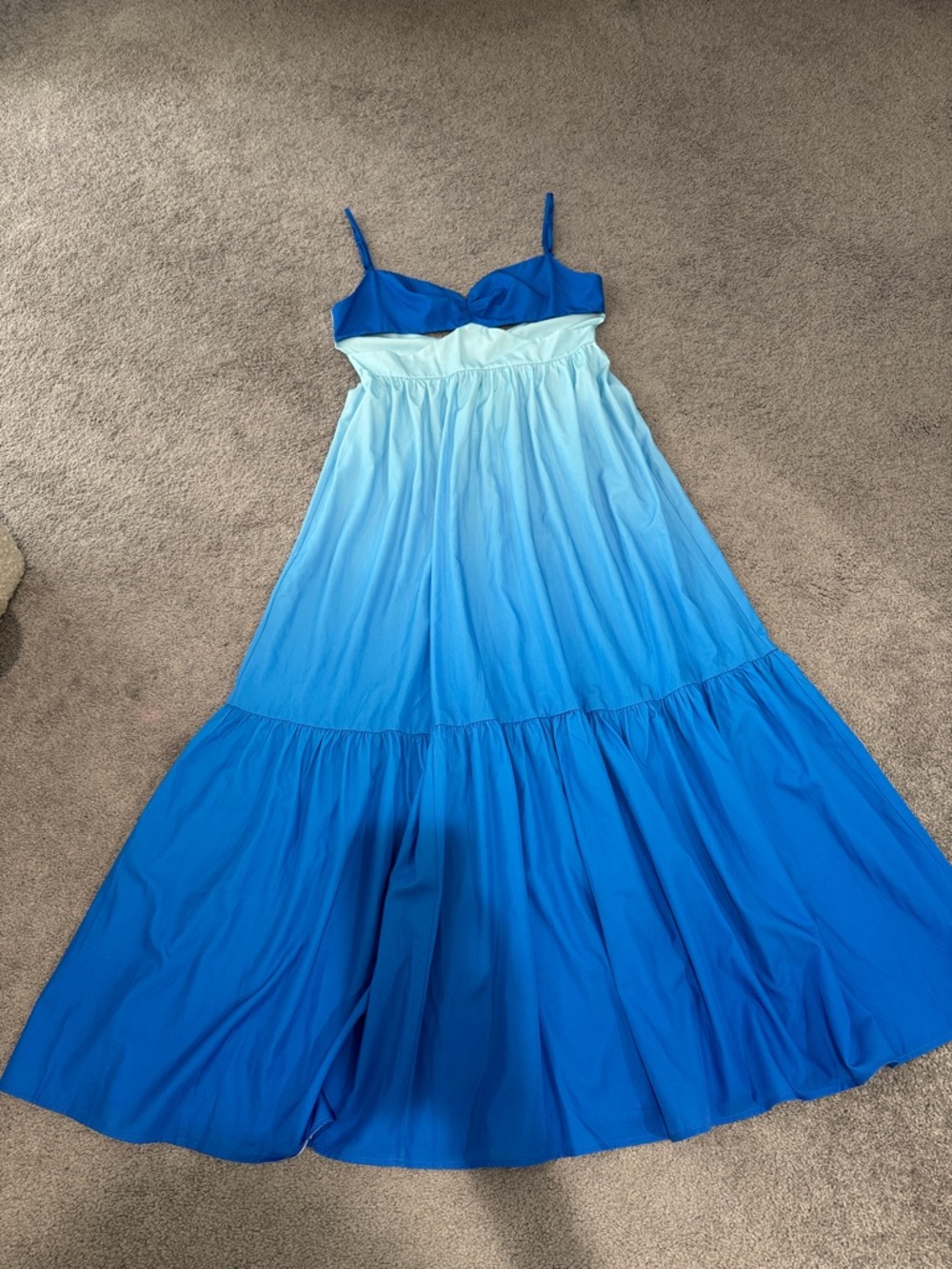 Commense Light Aqua & Royal Blue Sundress